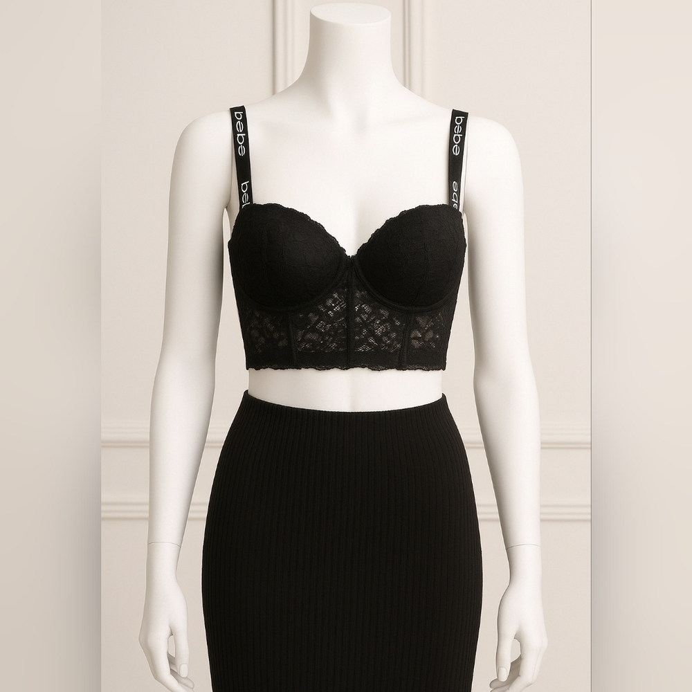 Bebe Lace Bustier Bra 36 D NEW